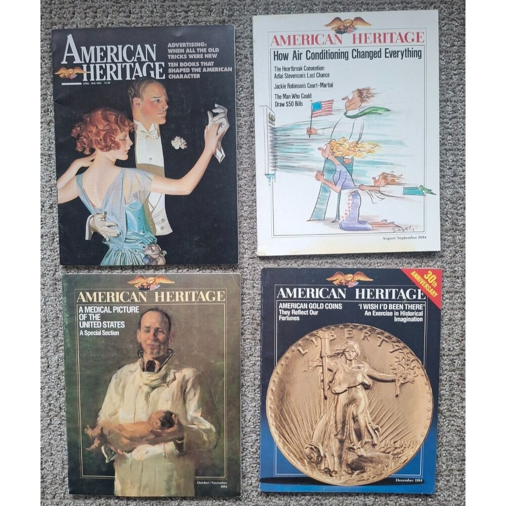 Lot of 4 American Heritage Magazines 1984-1985 American History